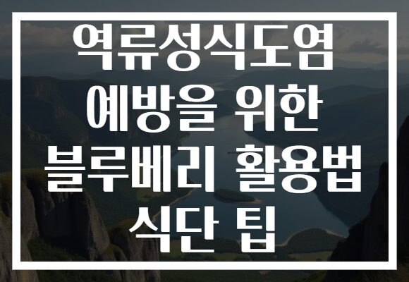 역류성식도염 예방을 위한 블루베리 활용법 식단 팁