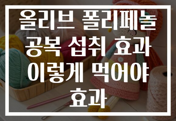 올리브 폴리페놀 공복 섭취 효과 이렇게 먹어야 효과