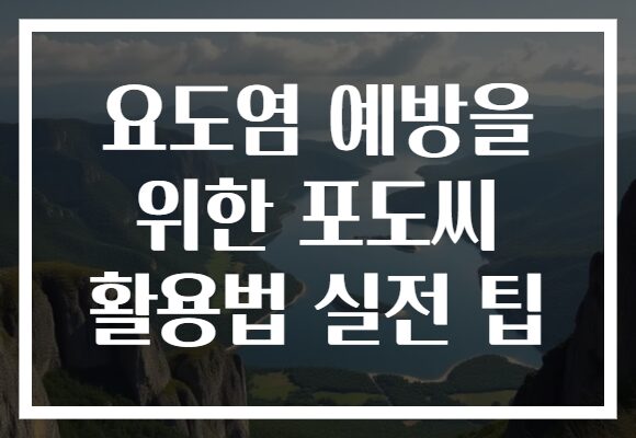 요도염 예방을 위한 포도씨 활용법 실전 팁