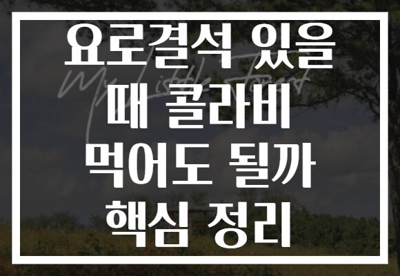 요로결석 있을 때 콜라비 먹어도 될까 핵심 정리