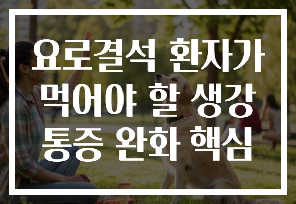 요로결석 환자가 먹어야 할 생강 통증 완화 핵심