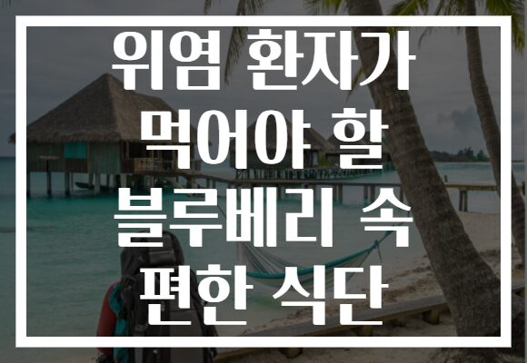 위염 환자가 먹어야 할 블루베리 속 편한 식단