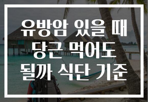 유방암 있을 때 당근 먹어도 될까 식단 기준