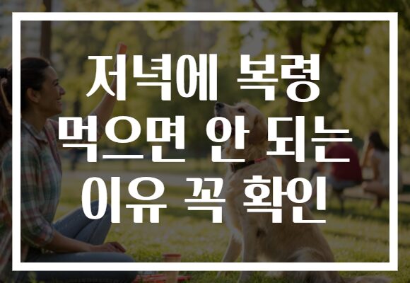 저녁에 복령 먹으면 안 되는 이유 꼭 확인