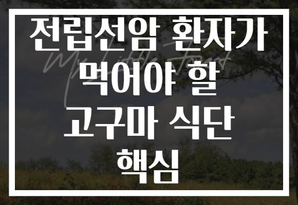 전립선암 환자가 먹어야 할 고구마 식단 핵심