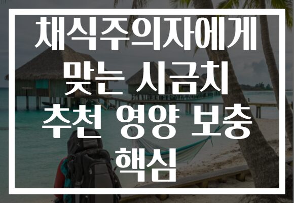 채식주의자에게 맞는 시금치 추천 영양 보충 핵심