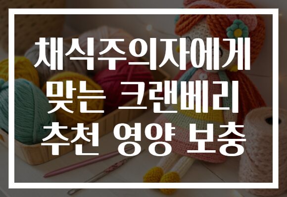 채식주의자에게 맞는 크랜베리 추천 영양 보충