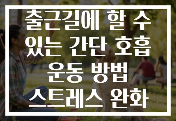 출근길에 할 수 있는 간단 호흡 운동 방법 스트레스 완화