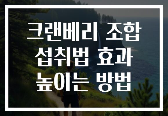 크랜베리 조합 섭취법 효과 높이는 방법