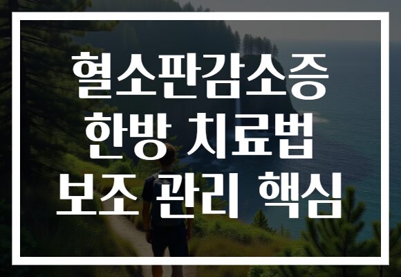혈소판감소증 한방 치료법 보조 관리 핵심