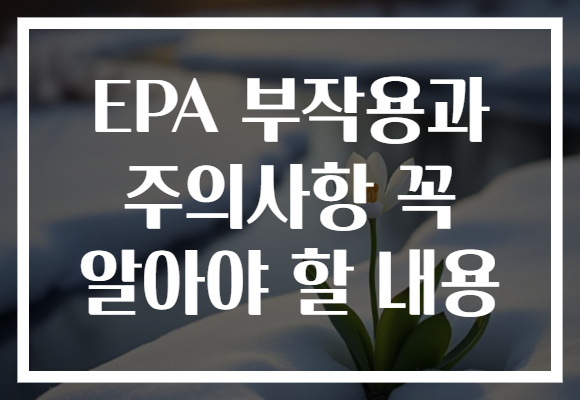 EPA 부작용과 주의사항 꼭 알아야 할 내용