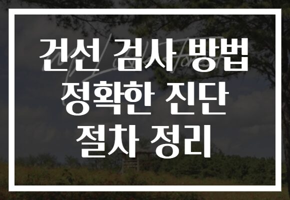 건선 검사 방법 정확한 진단 절차 정리