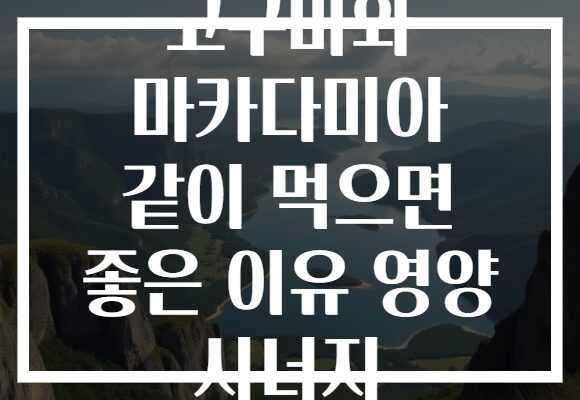 고구마와 마카다미아 같이 먹으면 좋은 이유 영양 시너지