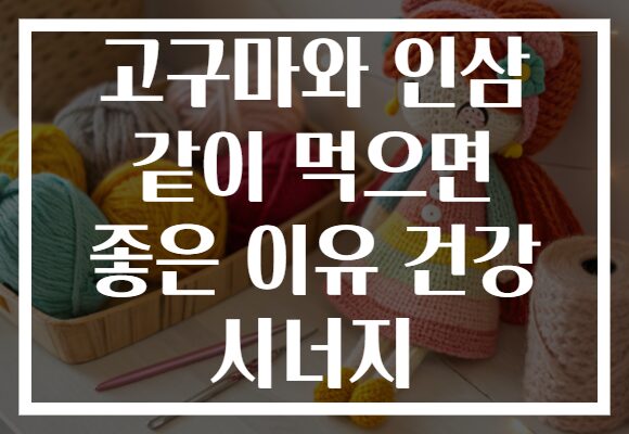 고구마와 인삼 같이 먹으면 좋은 이유 건강 시너지