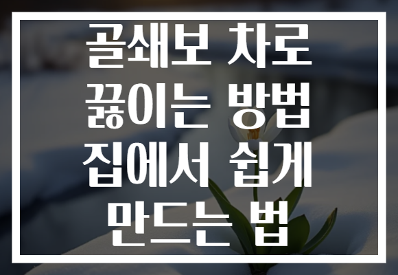골쇄보 차로 끓이는 방법 집에서 쉽게 만드는 법