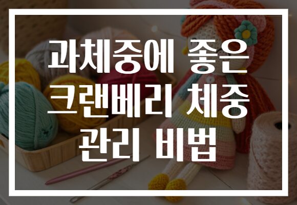 과체중에 좋은 크랜베리 체중 관리 비법