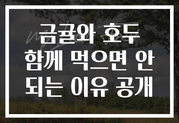 금귤와 호두 함께 먹으면 안 되는 이유 공개