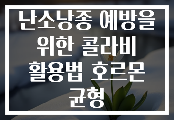 난소낭종 예방을 위한 콜라비 활용법 호르몬 균형