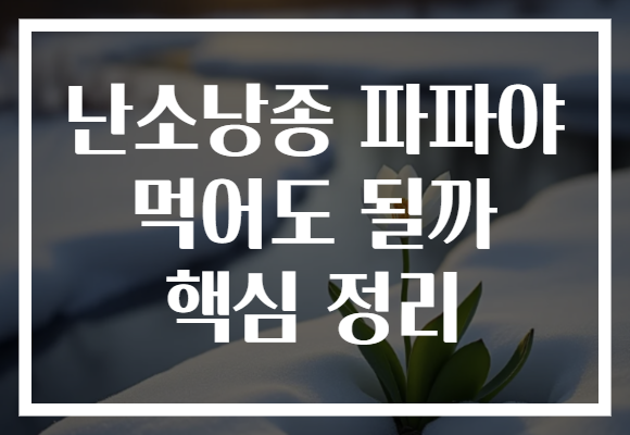 난소낭종 파파야 먹어도 될까 핵심 정리