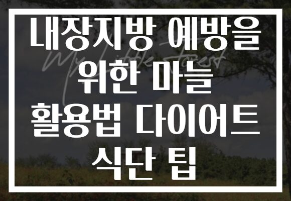 내장지방 예방을 위한 마늘 활용법 다이어트 식단 팁
