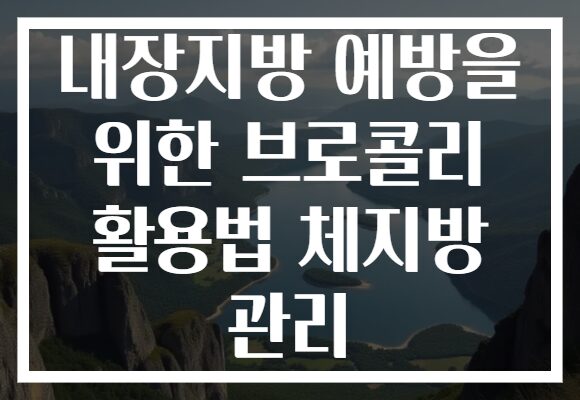내장지방 예방을 위한 브로콜리 활용법 체지방 관리