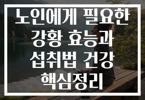 노인에게 필요한 강황 효능과 섭취법 건강 핵심정리
