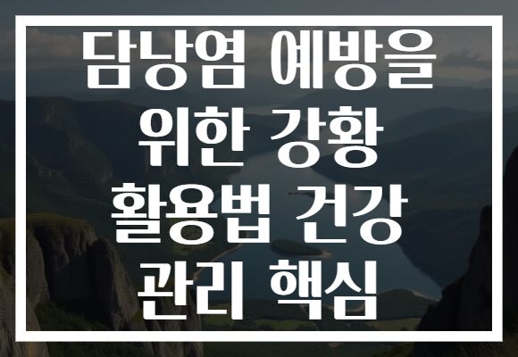 담낭염 예방을 위한 강황 활용법 건강 관리 핵심