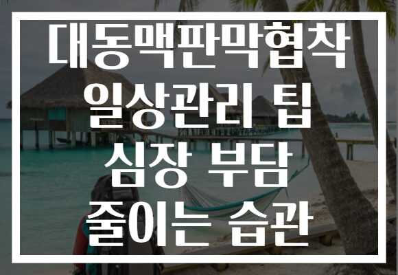 대동맥판막협착 일상관리 팁 심장 부담 줄이는 습관