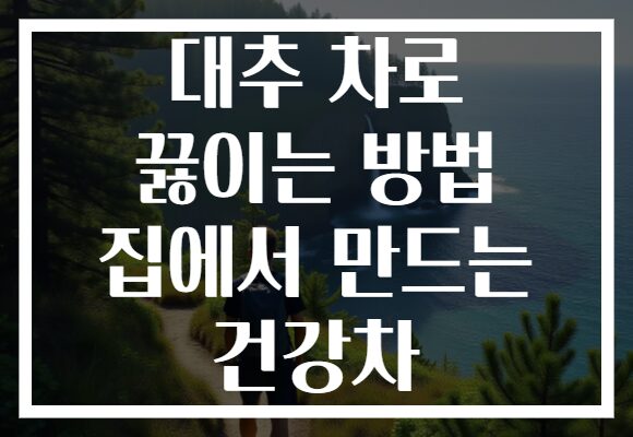 대추 차로 끓이는 방법 집에서 만드는 건강차