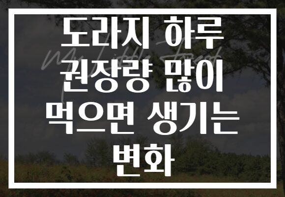 도라지 하루 권장량 많이 먹으면 생기는 변화