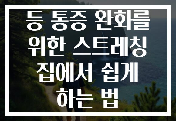 등 통증 완화를 위한 스트레칭 집에서 쉽게 하는 법
