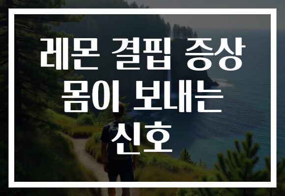 레몬 결핍 증상 몸이 보내는 신호