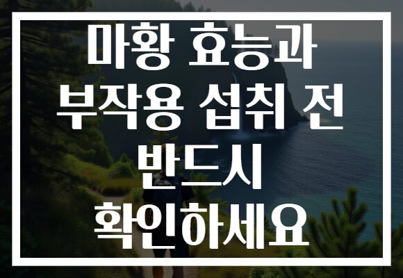 마황 효능과 부작용 섭취 전 반드시 확인하세요
