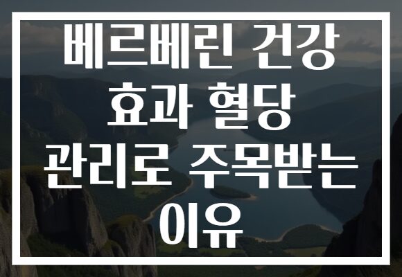 베르베린 건강 효과 혈당 관리로 주목받는 이유