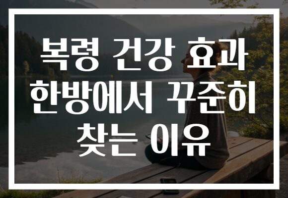 복령 건강 효과 한방에서 꾸준히 찾는 이유