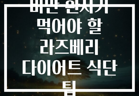 비만 환자가 먹어야 할 라즈베리 다이어트 식단 팁