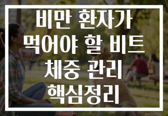 비만 환자가 먹어야 할 비트 체중 관리 핵심정리
