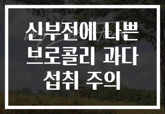 신부전에 나쁜 브로콜리 과다 섭취 주의