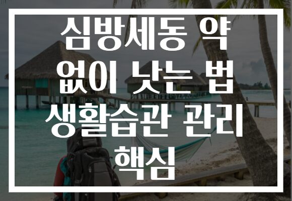 심방세동 약 없이 낫는 법 생활습관 관리 핵심