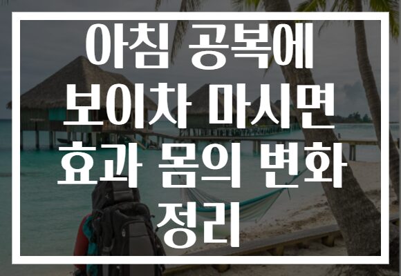 아침 공복에 보이차 마시면 효과 몸의 변화 정리