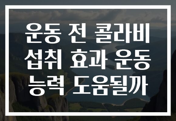 운동 전 콜라비 섭취 효과 운동 능력 도움될까