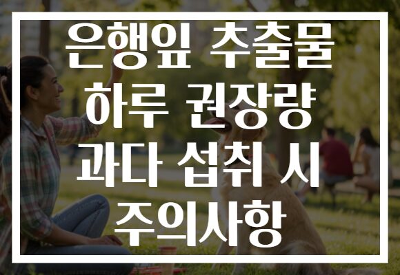 은행잎 추출물 하루 권장량 과다 섭취 시 주의사항