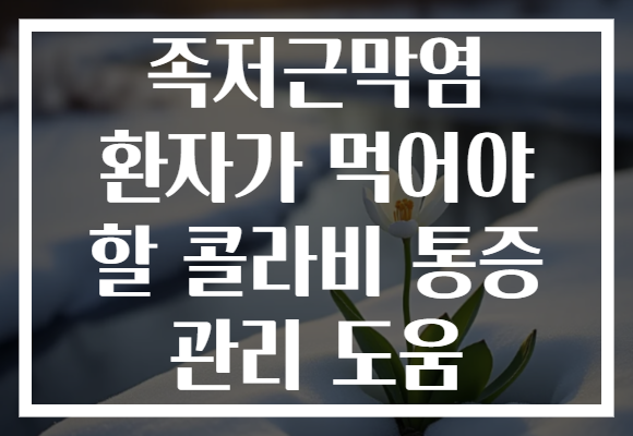 족저근막염 환자가 먹어야 할 콜라비 통증 관리 도움