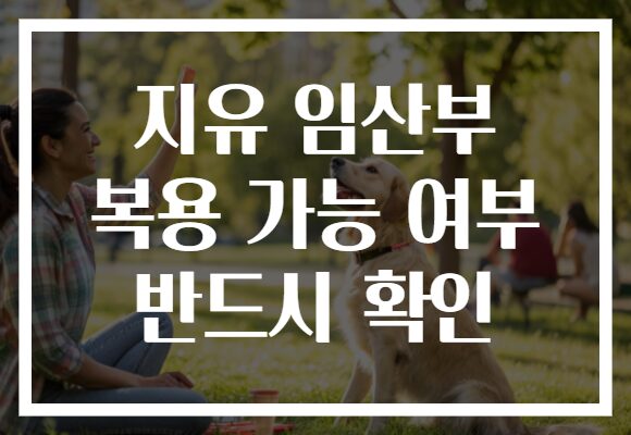 지유 임산부 복용 가능 여부 반드시 확인