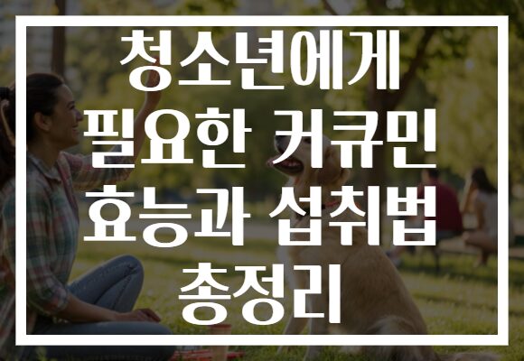 청소년에게 필요한 커큐민 효능과 섭취법 총정리