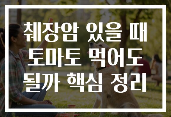 췌장암 있을 때 토마토 먹어도 될까 핵심 정리