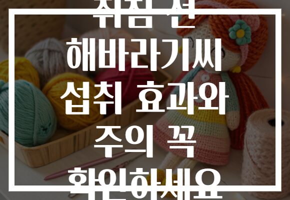 취침 전 해바라기씨 섭취 효과와 주의 꼭 확인하세요