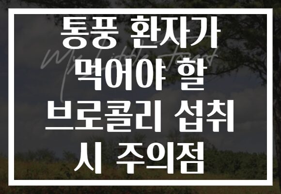 통풍 환자가 먹어야 할 브로콜리 섭취 시 주의점