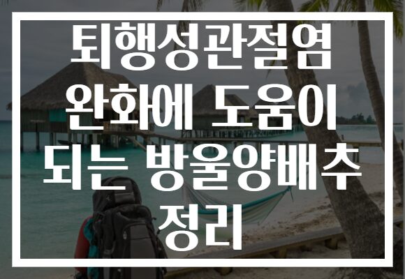 퇴행성관절염 완화에 도움이 되는 방울양배추 정리