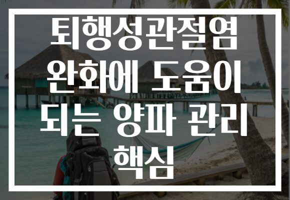 퇴행성관절염 완화에 도움이 되는 양파 관리 핵심